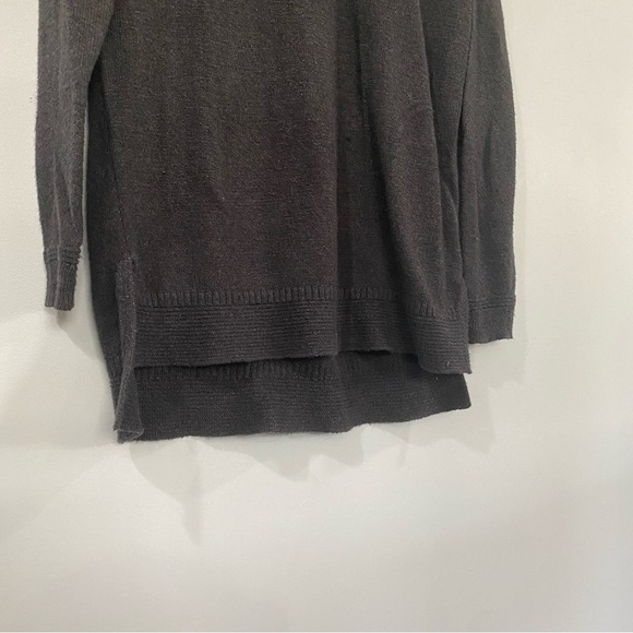 Old Navy Women's Small Long Dark Gray Sweater Cotton Blend Round Neck Oversized - Picture 3 of 15